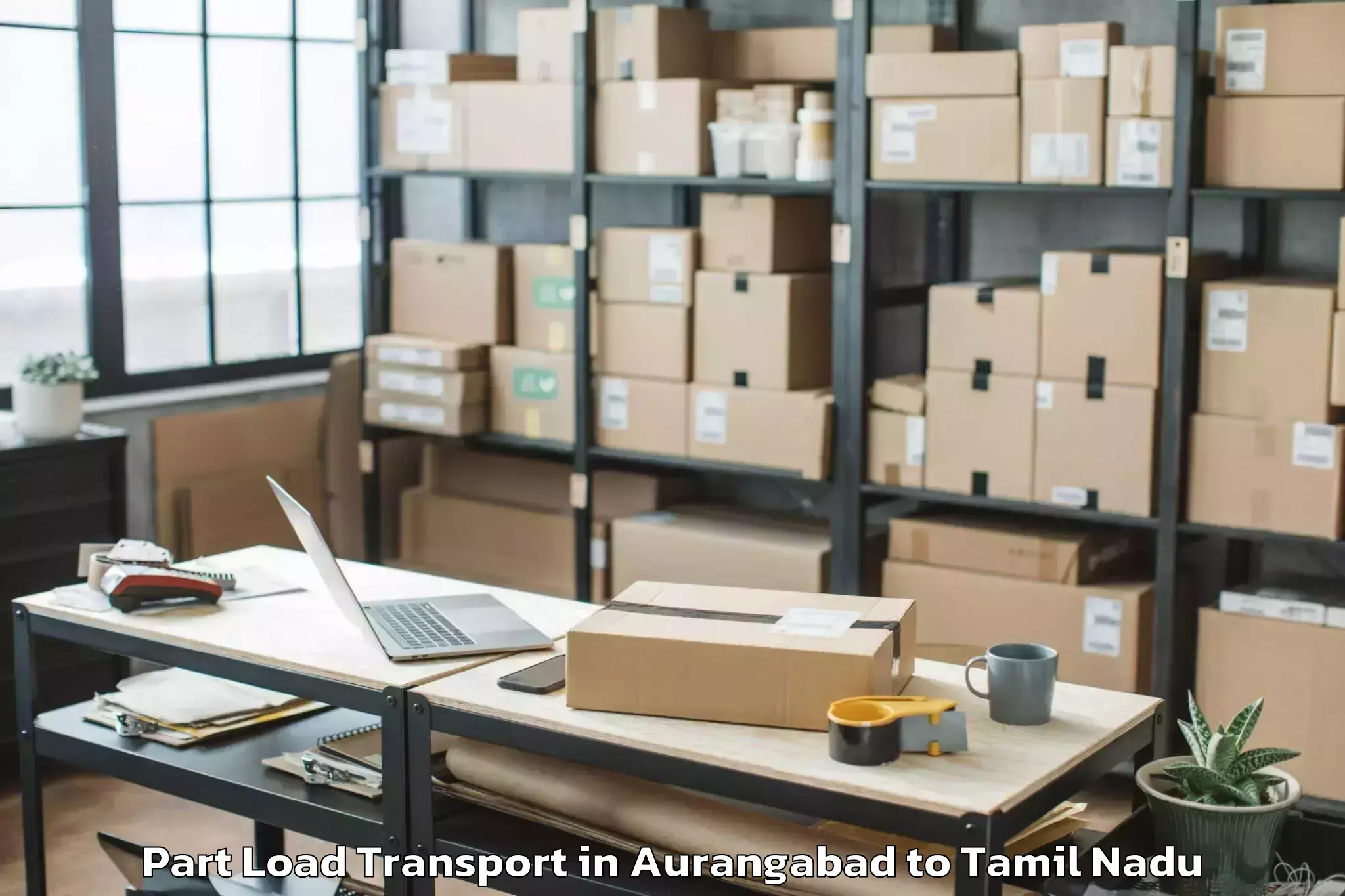 Top Aurangabad to Thanjavur Airport Tjv Part Load Transport Available